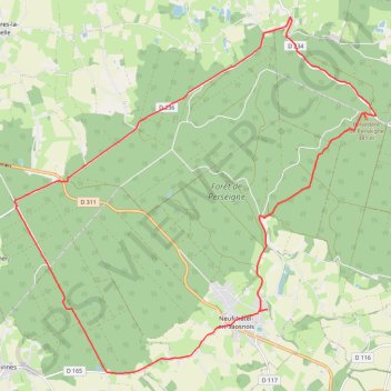Itinéraire Perseigne, montée au belvedère, distance, dénivelé, altitude, carte, profil, trace GPS