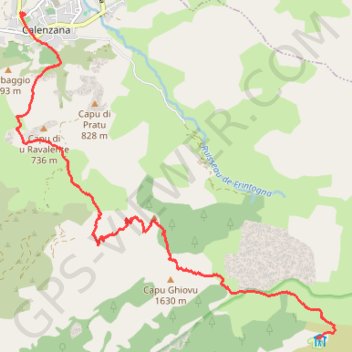 Itinéraire GR20 Calenzana - Ortu di u Piobbu, distance, dénivelé, altitude, carte, profil, trace GPS