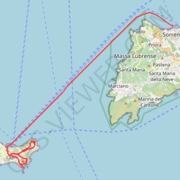 Itinéraire Capri villa Malaparte, distance, dénivelé, altitude, carte, profil, trace GPS