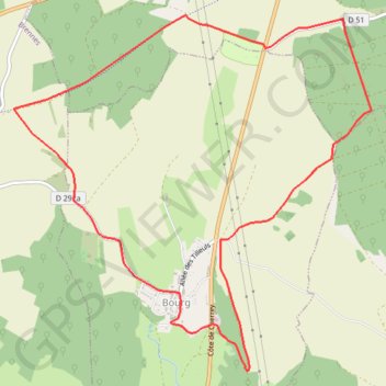 Itinéraire Sortie parcours du coeur bourg, distance, dénivelé, altitude, carte, profil, trace GPS