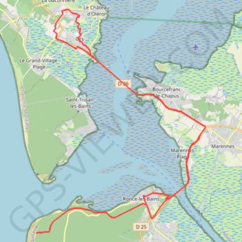 Itinéraire Pointe espagnole depuis le Château d'Oléron, distance, dénivelé, altitude, carte, profil, trace GPS