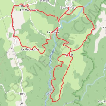 Itinéraire Entre Monédières et châtaigneraie - Beaumont - Pays de Tulle, distance, dénivelé, altitude, carte, profil, trace GPS