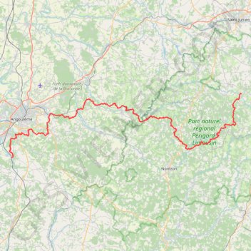 Itinéraire GR4 De Mouthiers-sur-Boëme (Charente) à Champagnac-la-Rivière (Haute-Vienne), distance, dénivelé, altitude, carte, profil, trace GPS