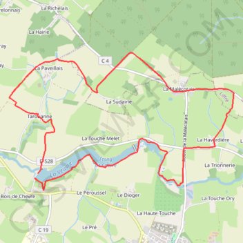 Itinéraire LaBouexière, distance, dénivelé, altitude, carte, profil, trace GPS