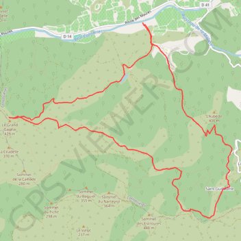 Itinéraire Collobriéres le grand gageai, distance, dénivelé, altitude, carte, profil, trace GPS