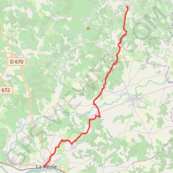 Itinéraire Compostelle - Voie de Vézelay en Gironde - Pellegrue - La Réole (Conseil Général), distance, dénivelé, altitude, carte, profil, trace GPS