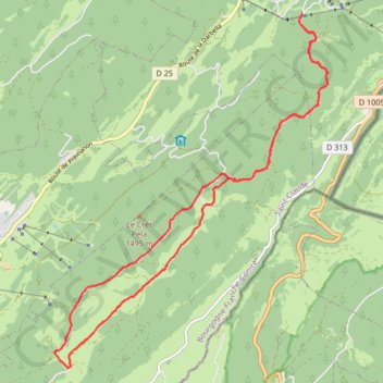 Itinéraire Combe à la chèvre depuis la fournière, distance, dénivelé, altitude, carte, profil, trace GPS