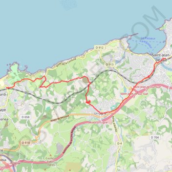 Itinéraire Saint-Jean-de-Luz, Ciboure, Urrugne, Hendaye, distance, dénivelé, altitude, carte, profil, trace GPS