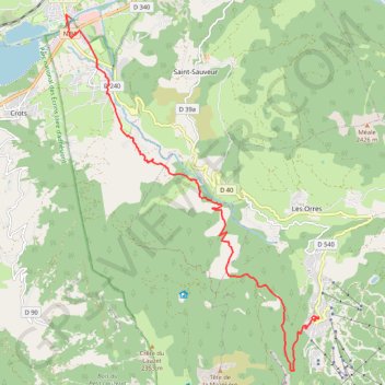 Itinéraire Descente les Orres - Embrun, distance, dénivelé, altitude, carte, profil, trace GPS