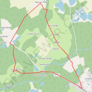 Itinéraire Les Landes, distance, dénivelé, altitude, carte, profil, trace GPS