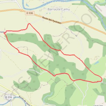 Itinéraire Cap barraute lahitau chemin, distance, dénivelé, altitude, carte, profil, trace GPS