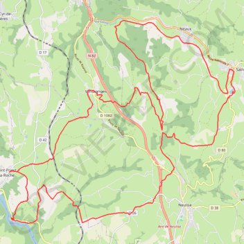 Itinéraire Des Gorges de la Loire à la Vallée du Gand - Saint-Priest-la-Roche, distance, dénivelé, altitude, carte, profil, trace GPS
