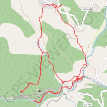 Itinéraire Lécina Barfaluy San martin, distance, dénivelé, altitude, carte, profil, trace GPS