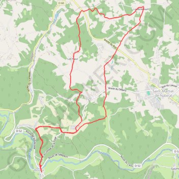 Itinéraire Saint-Martial-de-Nabirat, distance, dénivelé, altitude, carte, profil, trace GPS