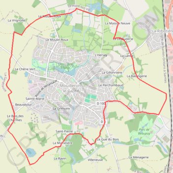 Itinéraire Mouilleron le Captif, distance, dénivelé, altitude, carte, profil, trace GPS