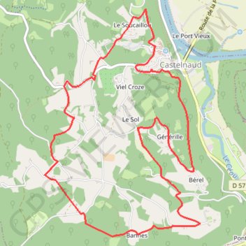 Itinéraire Catselnaud-la-Chapelle, distance, dénivelé, altitude, carte, profil, trace GPS