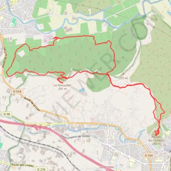 Itinéraire Hyères - Château Saint Bernard par le Fenouillet, distance, dénivelé, altitude, carte, profil, trace GPS