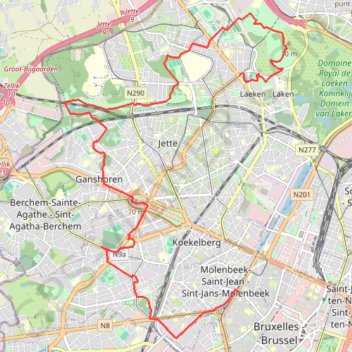 Itinéraire Bruxelles au vert vf, distance, dénivelé, altitude, carte, profil, trace GPS