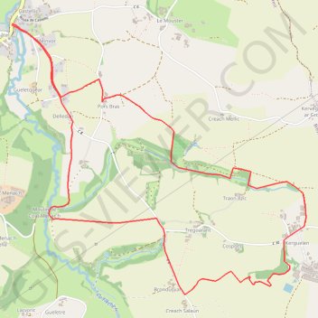 Itinéraire Pont-du-Châtel, distance, dénivelé, altitude, carte, profil, trace GPS