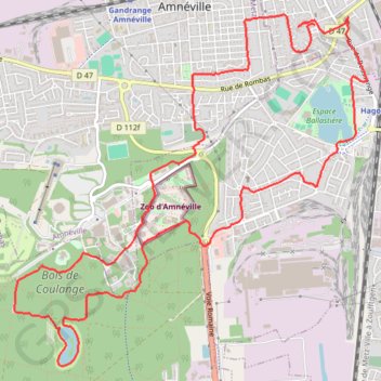 Itinéraire Marche d'Hagondange, distance, dénivelé, altitude, carte, profil, trace GPS