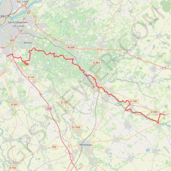 Itinéraire Des Sorinières à la Colonne de Torfou, distance, dénivelé, altitude, carte, profil, trace GPS