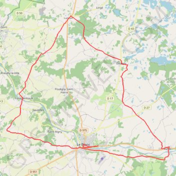Itinéraire Le Blanc direction Varennes, Ruffec, Douadic, Lureuil, Fontgombault, Tilloux, Le Blanc, distance, dénivelé, altitude, carte, profil, trace GPS