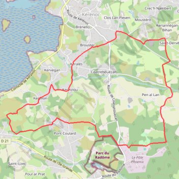 Itinéraire Circuit des Menhirs et dolmens - Pleumeur-Bodou, distance, dénivelé, altitude, carte, profil, trace GPS