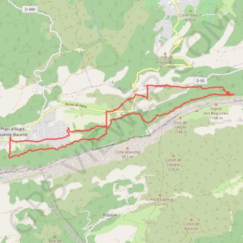Itinéraire Sainte-Baume - Sentier Poucel, distance, dénivelé, altitude, carte, profil, trace GPS