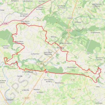 Itinéraire Tour du Bocage Virois - Saint-Martin-des-Besaces, distance, dénivelé, altitude, carte, profil, trace GPS