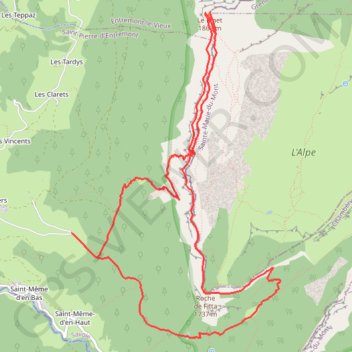 Itinéraire Le Pinet - Fouda Blanc, distance, dénivelé, altitude, carte, profil, trace GPS