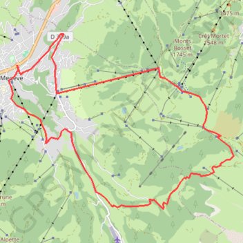 Itinéraire Megève - Les Chalets d'Hermance, distance, dénivelé, altitude, carte, profil, trace GPS
