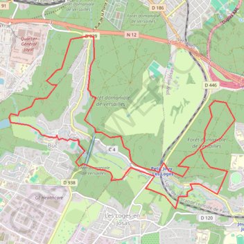 Itinéraire Les Arcades de Buc, distance, dénivelé, altitude, carte, profil, trace GPS