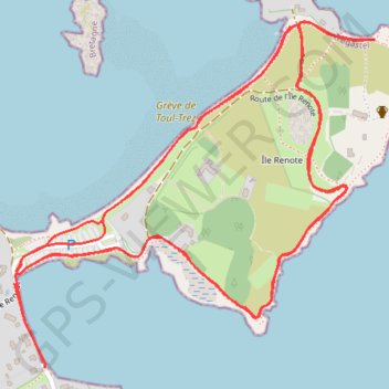 Itinéraire Trégastel Course à pied, distance, dénivelé, altitude, carte, profil, trace GPS