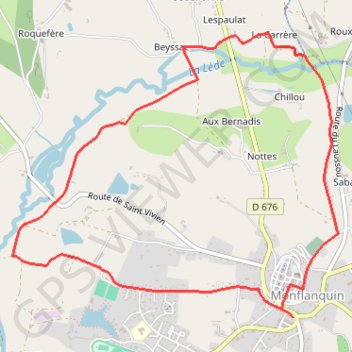 Itinéraire Circuit de la bastide de Monflanquin - Pays de la vallée du Lot, distance, dénivelé, altitude, carte, profil, trace GPS