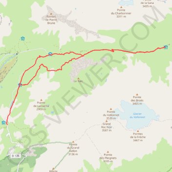 Itinéraire Refuge de La Femma - Termignon, distance, dénivelé, altitude, carte, profil, trace GPS