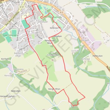 Itinéraire Circuit de Kermorvan, distance, dénivelé, altitude, carte, profil, trace GPS