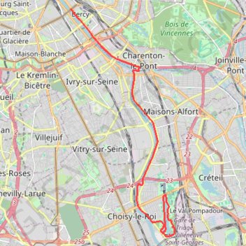 Itinéraire Paris - Parc Plaine Sud, distance, dénivelé, altitude, carte, profil, trace GPS