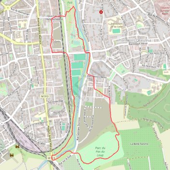 Itinéraire Metz, Sablon - Magny - Pas-du-loup, distance, dénivelé, altitude, carte, profil, trace GPS
