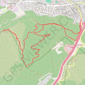Itinéraire Roquefort-la-Bédoule - Bois de la Marcouline - Mont Gibaou, distance, dénivelé, altitude, carte, profil, trace GPS