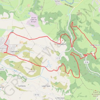 Itinéraire Sainte-Radegonde - Issanchou, distance, dénivelé, altitude, carte, profil, trace GPS