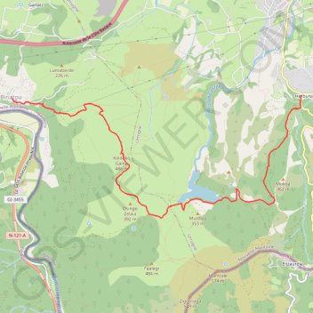 Itinéraire Herboure-Biriatou, distance, dénivelé, altitude, carte, profil, trace GPS