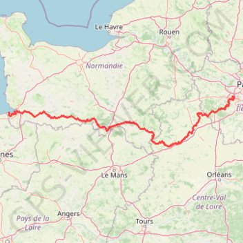 Itinéraire Paris saint michel, distance, dénivelé, altitude, carte, profil, trace GPS