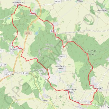 Itinéraire De Jambville à Maudétour-en-Vexin, distance, dénivelé, altitude, carte, profil, trace GPS