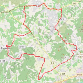 Itinéraire Les ocres - Roussillon, distance, dénivelé, altitude, carte, profil, trace GPS