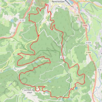Itinéraire Autour de Remiremont, distance, dénivelé, altitude, carte, profil, trace GPS