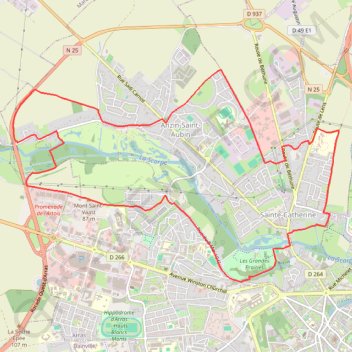 Itinéraire Le chemin du Mont Saint-Vaast - Sainte-Catherine-lès-Arras, distance, dénivelé, altitude, carte, profil, trace GPS