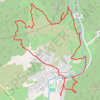 Itinéraire BIZE, capitelle, tour Boussecos, ruisseau de Touleyre- 11km - 320m, distance, dénivelé, altitude, carte, profil, trace GPS