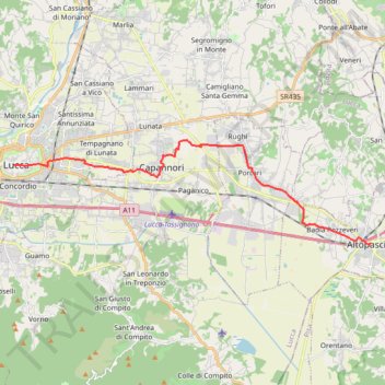 Itinéraire tappa-28-da-lucca-ad-altopascio, distance, dénivelé, altitude, carte, profil, trace GPS