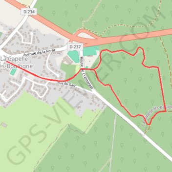 Itinéraire Sentier des Aulnes - La Capelle-lès-Boulogne, distance, dénivelé, altitude, carte, profil, trace GPS