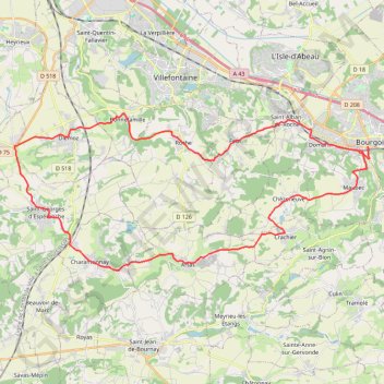 Itinéraire Sur les hauteurs de Bourgoin, distance, dénivelé, altitude, carte, profil, trace GPS